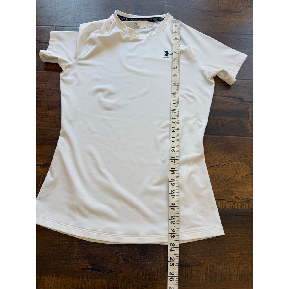 Under Armour HeatGear Compression Short Sleeve Performance Top White Women’s Sm - Picture 7 of 15